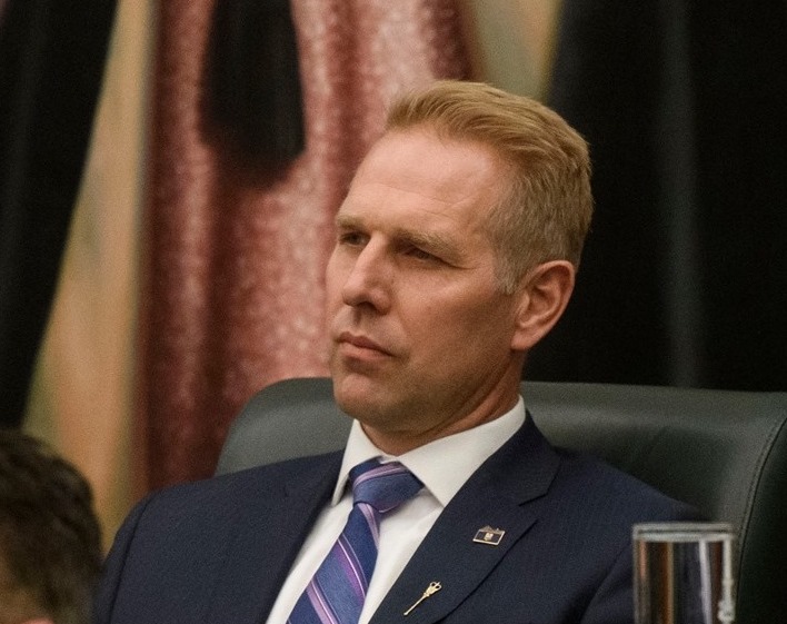 Lethbridge East MLA Nathan Neudorf in the Alberta legislature in March 2020. Photo credit to Nathan Neudorf MLA on Facebook.