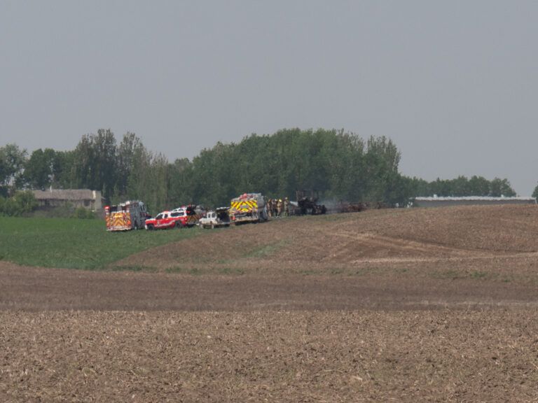No injuries reported after tractor catches fire north of Lethbridge 