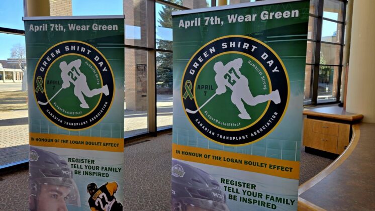 The 2025 Green Shirt Day logo features a silhouette of Lethbridge's Logan Boulet. (Photo: J. Goulet, My Lethbridge Now)