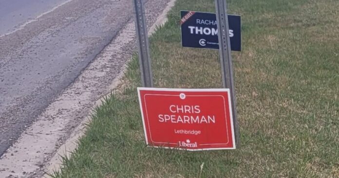 Election signs in Lethbridge (Photo mylethbridge.com staff)