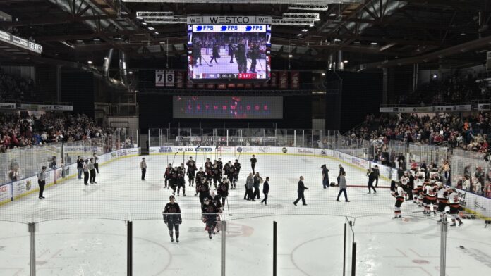 The Lethbridge Hurricanes fell 5-3 to the Medicine Hat Tigers on Wednesday, April 30, 2025, eliminating them from the 2025 WHL Playoffs. (Photo: J. Goulet, My Lethbridge Now)