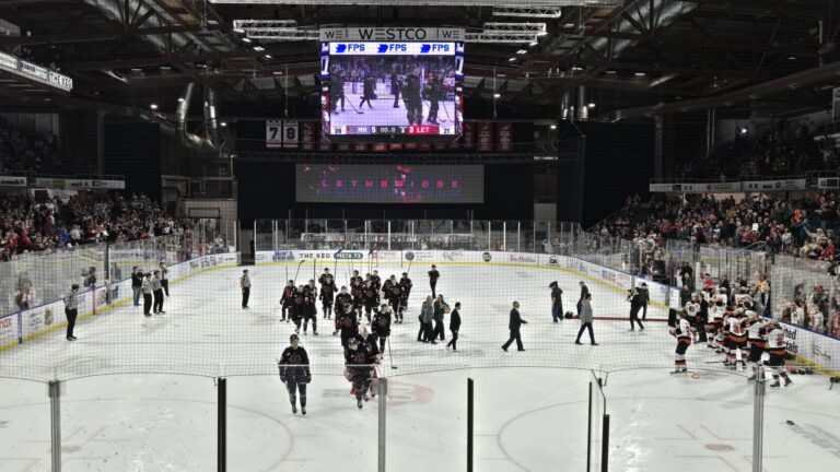 The Lethbridge Hurricanes fell 5-3 to the Medicine Hat Tigers on Wednesday, April 30, 2025, eliminating them from the 2025 WHL Playoffs. (Photo: J. Goulet, My Lethbridge Now)