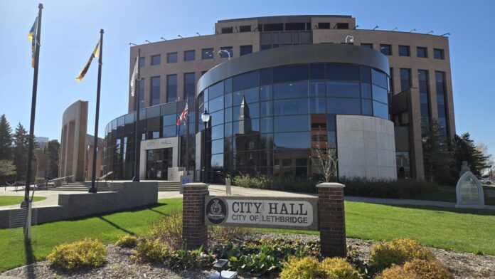 Lethbridge City Hall, seen on May 1, 2025. (File photo: J. Goulet, My Lethbridge Now)