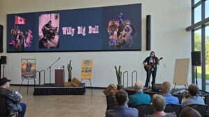 Willy Big Bull before details are announced about the 2025 Whoop-Up Days festival, May 29, 2025. (Photo: J. Goulet, My Lethbridge Now)