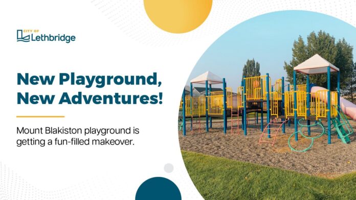 The playground at Mt. Blakiston Park is being replaced. (Photo: City of Lethbridge)