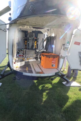 Inside the HALO helicopter at the 2nd Annual Flight Up the Night event in support of HALO Air Ambulance (Photo mylethbridgenow.com staff)