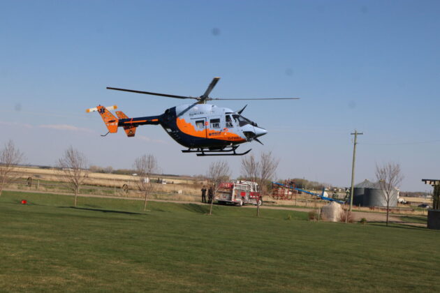 HALO helicopter landing at the 2nd Annual Flight Up the Night event in support of HALO Air Ambulance (Photo mylethbridgenow.com staff)