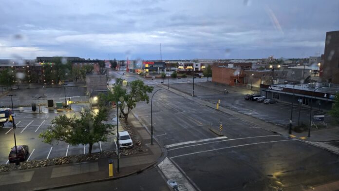 Photo of downtown Lethbridge, seen on Monday, May 12, 2025. (Photo: J. Goulet, My Lethbridge Now)
