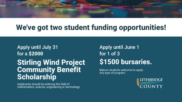 Lethbridge County offers scholarships to post-secondary students 