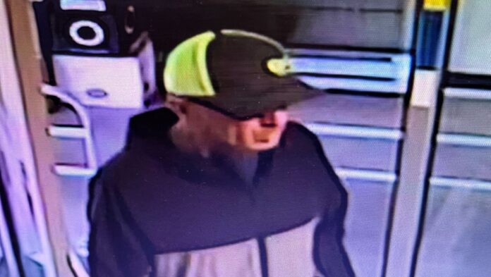 Surveillance image of an armed robbery suspect. (Photo supplied by the Lethbridge Police Service)