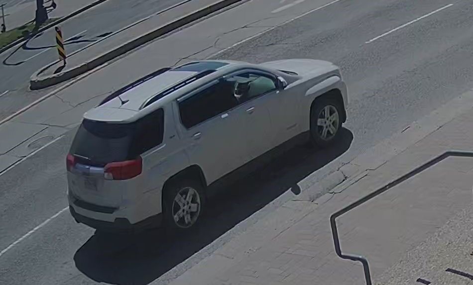 The suspect vehicle in a surveillance image. (Photo provided by the Lethbridge Police Service)