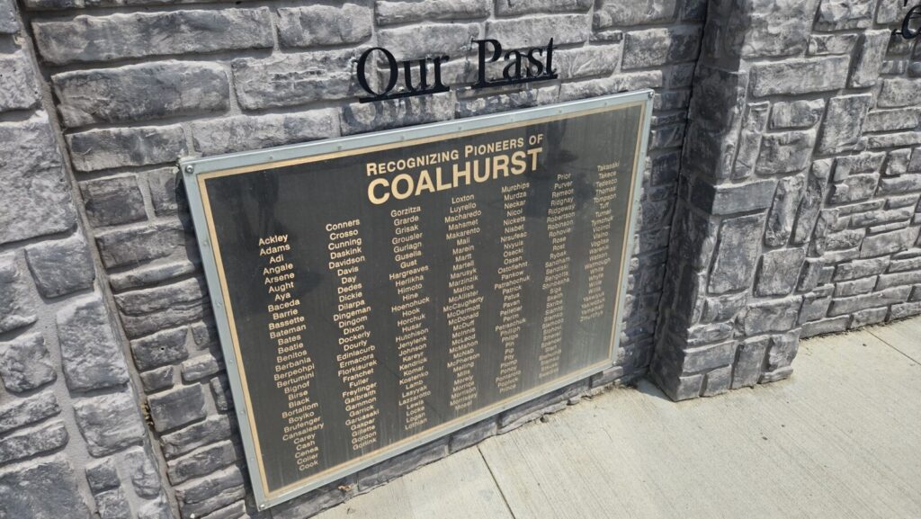 The Robinson family name can be seen on the exhibit at Imperial Meadows Park, recognizing pioneers of the community. June 11, 2025. (Photo: J. Goulet, My Lethbridge Now)