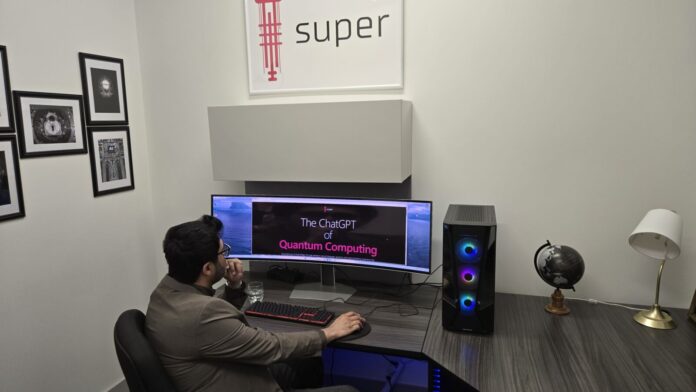 Dr. Muhammad Khan showcasing the new Quantum Super Hub at Tecconnect in Lethbridge on June 18, 2025. (Photo: J. Goulet, My Lethbridge Now)