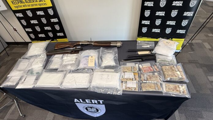 Items seized by ALERT during Project Leadline (Photo mylethbridgenow.com staff)