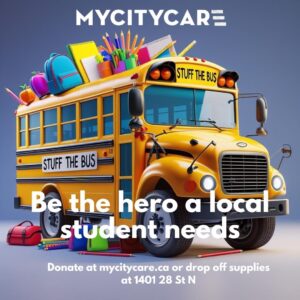 Poster for the 'Stuff the Bus' initiative. (Photo supplied by MyCityCare)