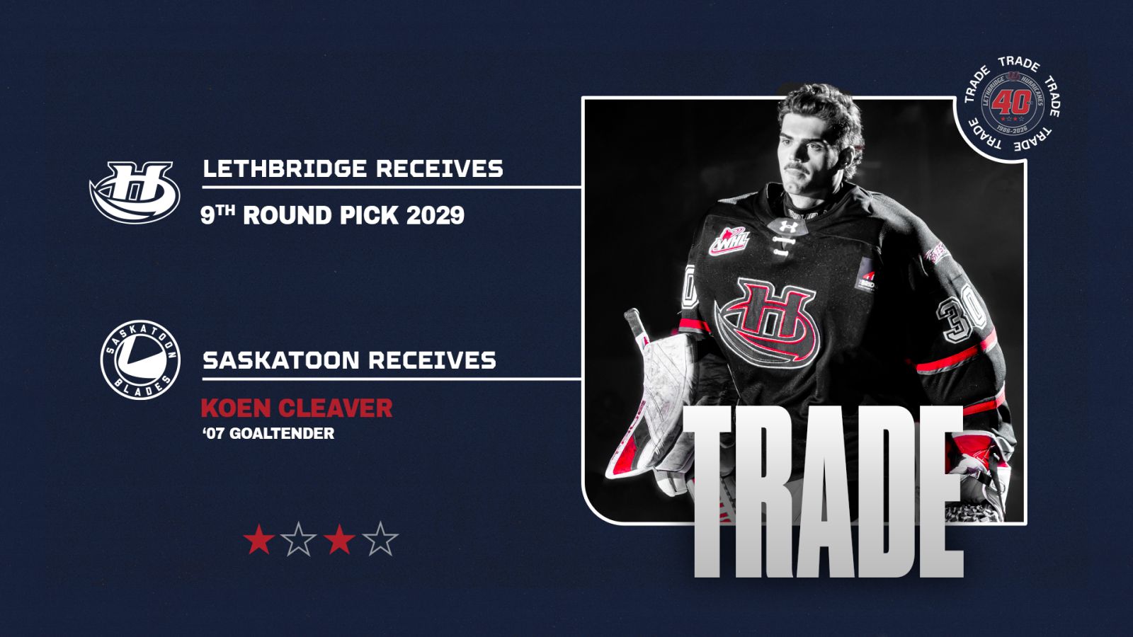 Hurricanes trade Cleaver to Saskatoon Blades